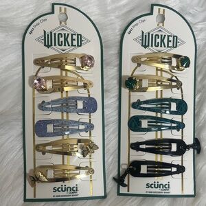 New Scunci Wicked Elphaba Galinda Hair Clips